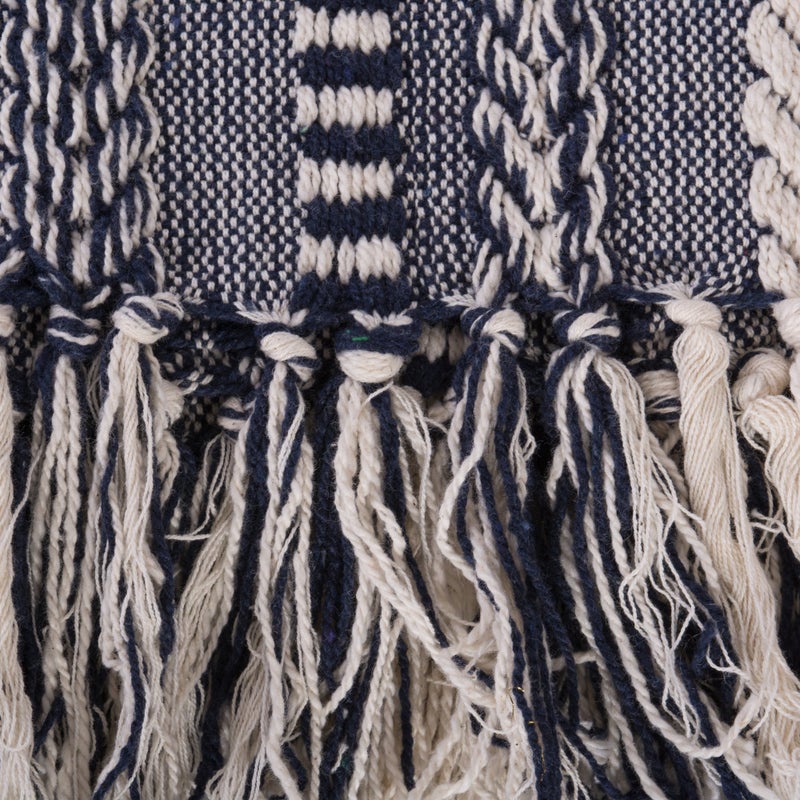 DII Braided Striped Decorative Throw Blanket, 50x60, Navy - Image 3